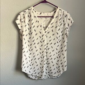 White Patterned Women's Top